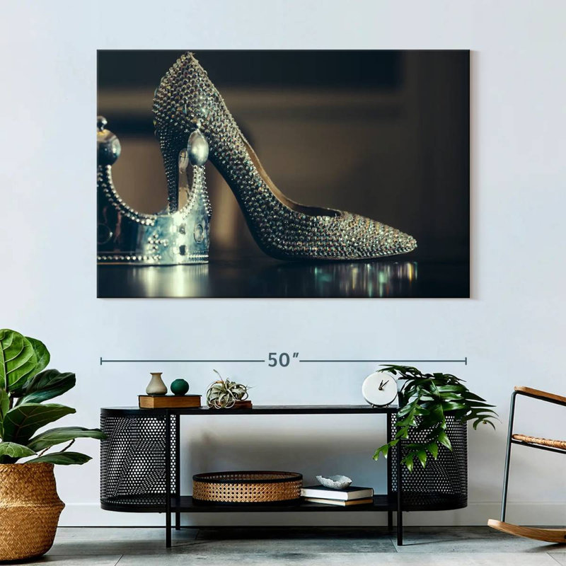 Shuttleworth Silver High Heels, 34" H x 51" W