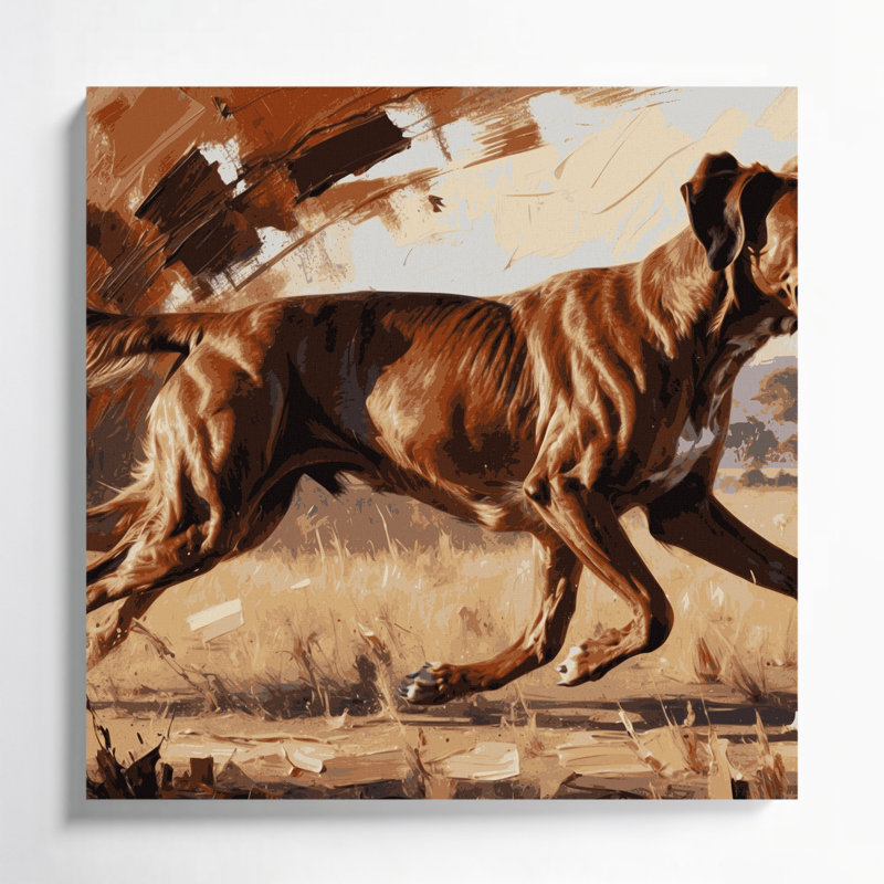 «Dogs Rhodesian Ridgeback», art mural sur toile brune, H 12 po x l 12 po