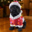 Statue de carlin festive en tenue du Père Noël, charmante figurine de chien pour les fêtes et la décoration saisonnière-747213674