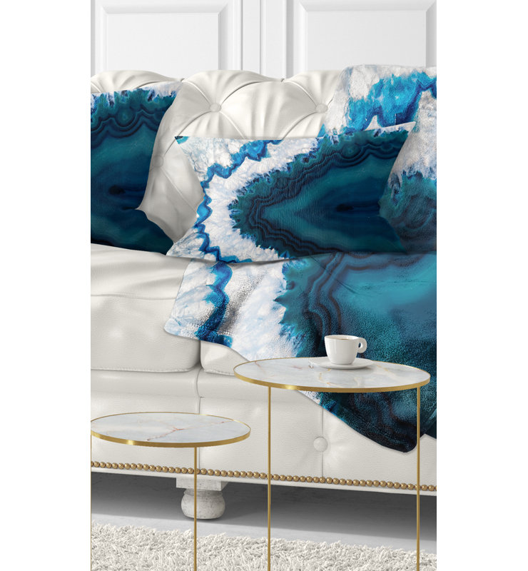 Géode brésilienne bleue - coussin imprimé abstrait