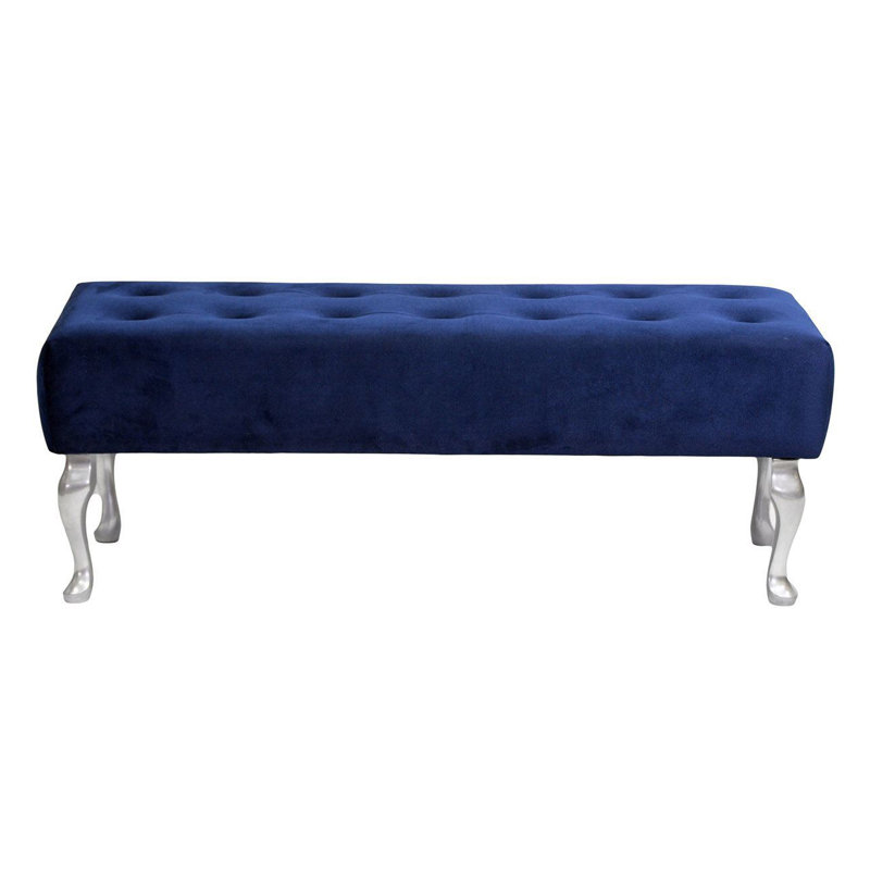 Glamour Upholstered Bench, Dark Blue