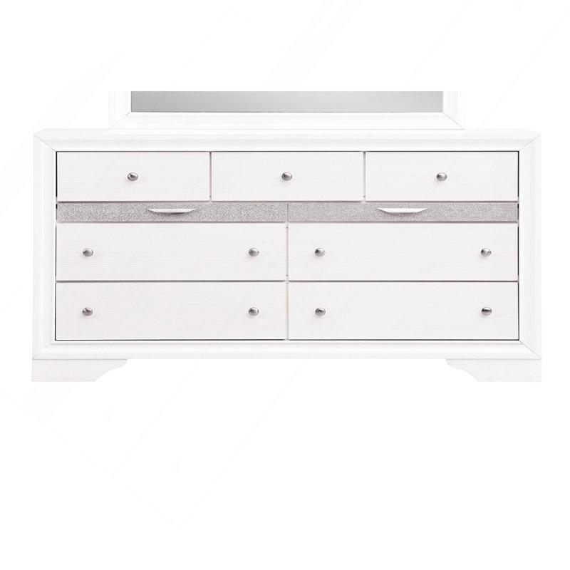 Madrid 9 Drawer Dresser White, White