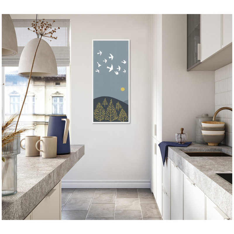 Reproduction d'art sur toile encadrée Hill Lin