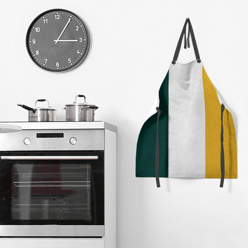 Striped Chef Apparel, Kelly Green/White/Gold