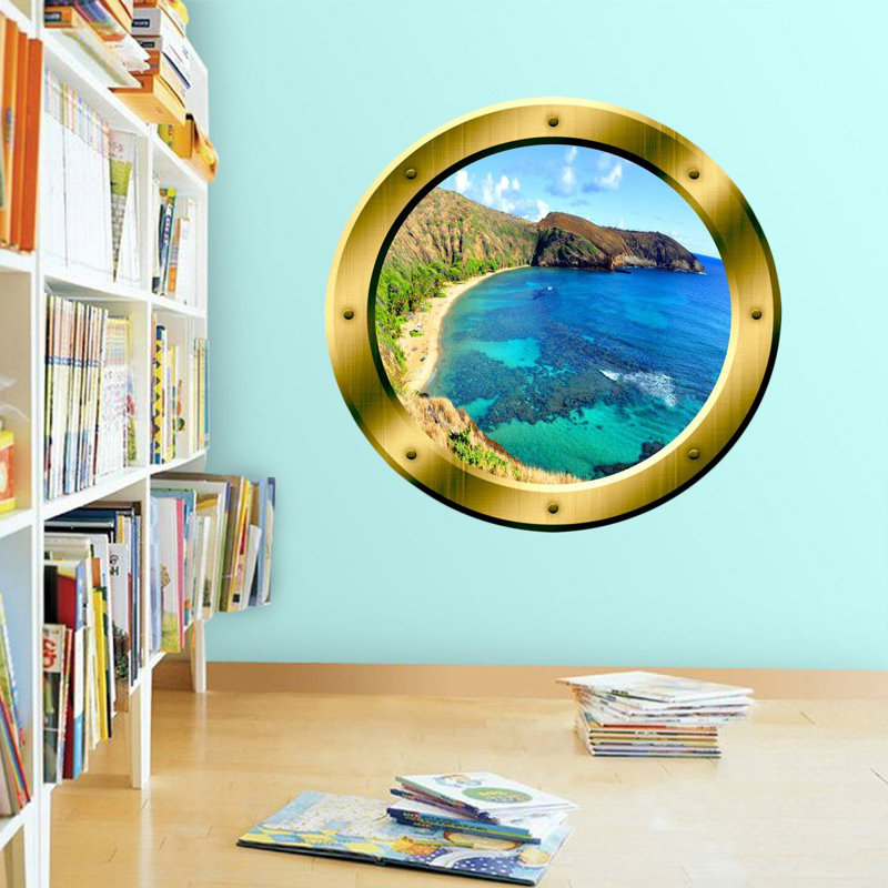 Adhésif décoratif océan plage, H 20 po x l 20 po x P 0,01 po, Or