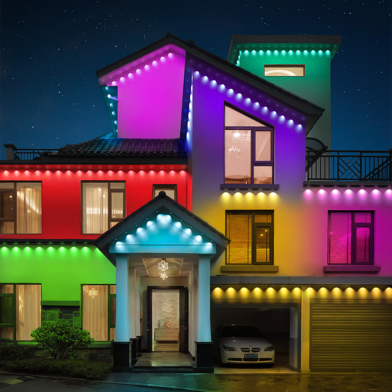 Leposava RGBIC 50-Ft Outdoor String Lights - 36 LED Bulbs, 44 Scene Modes, Weatherproof