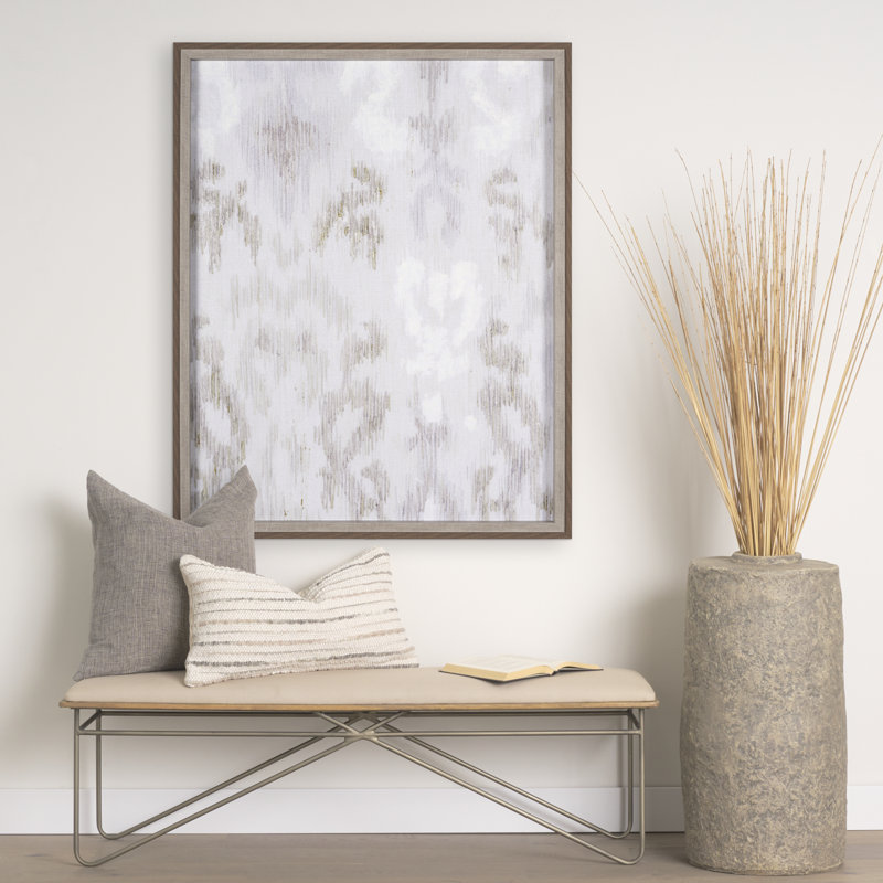 «Ikat Patterns I» par Silvia Krause a, reproduction d'art encadrée texturée à la main, Ikat Patterns I, 41.5L x 1.6W x 51.0H