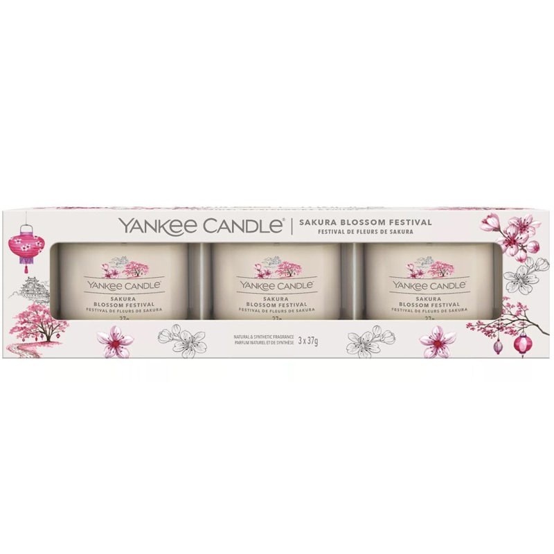 Yankee Candle - 3 Packed Filled Votives - Sakura Blossom Festival