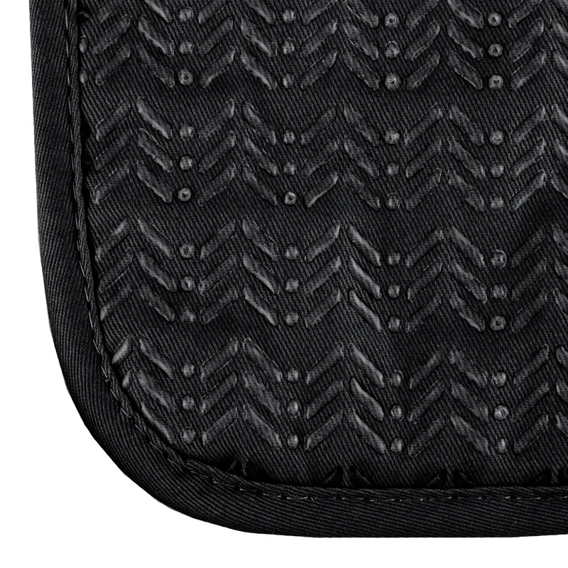 Pot Holder with Silicone Grip, Quilted, and Heat Resistant by Lavish Home, Black