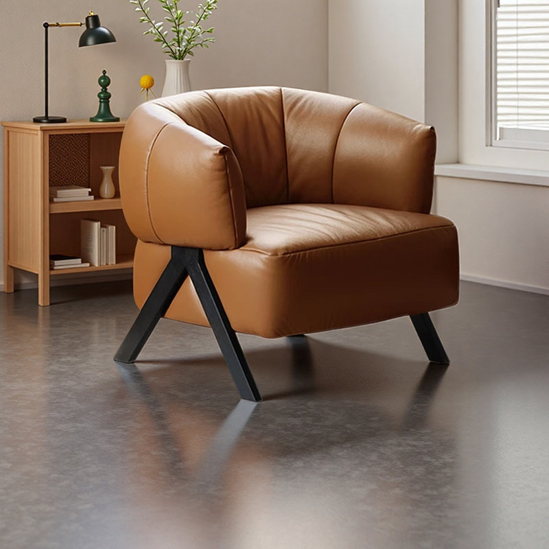 Elegant Rounded armrest design Accent Chair, Light Gray