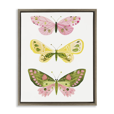  "Pastel Butterfly Trio", art mural sur toile par LSR Design Studio