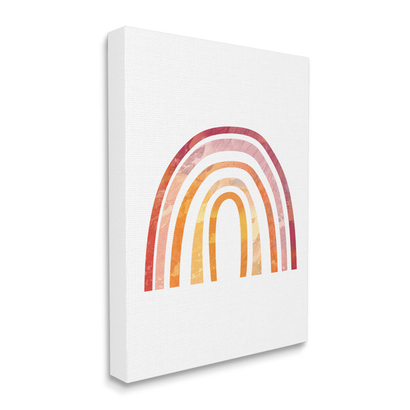 Arc-en-ciel chaud avec texture de ciel abstrait, Toile tendue, H 48 po x l 36 po x P 1,5 po