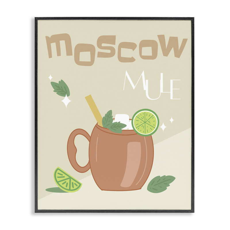 «Moscow Mule», estampe numérique par Anna Quach, H 30 po x l 24 po, Giclée encadrée noir minuit