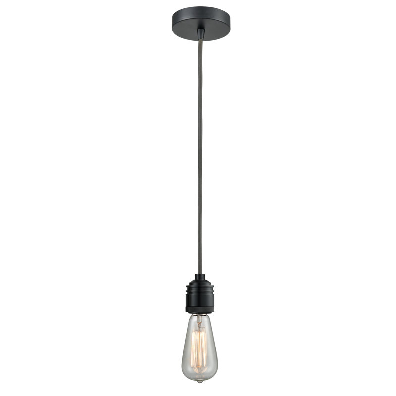 Cecil 1 - Light Single Pendant, Matte Black/Gray
