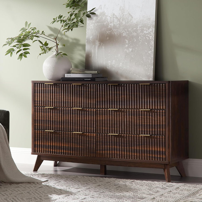 Sladen Fluted Design 6-Drawer Dresser