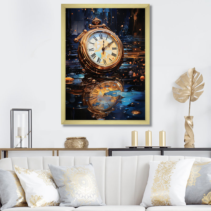 «Watch Timeless Reflections Pointillism I», reproduction sur toile, H 32 po x l 16 po x P 1 po, Cadre doré à une seule photo