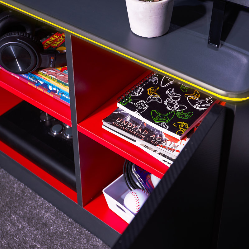 X Rocker Carbon-Tek Tv Media Unit With LED Lights