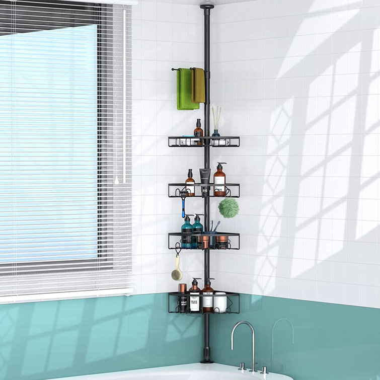 Shower Caddy Tension Pole Corner Shower Caddy Rustproof Stainless