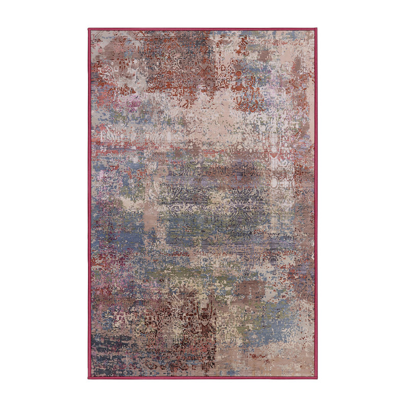 Tapis abstrait brun / bleu, Rectangle 7 pi x 9 pi