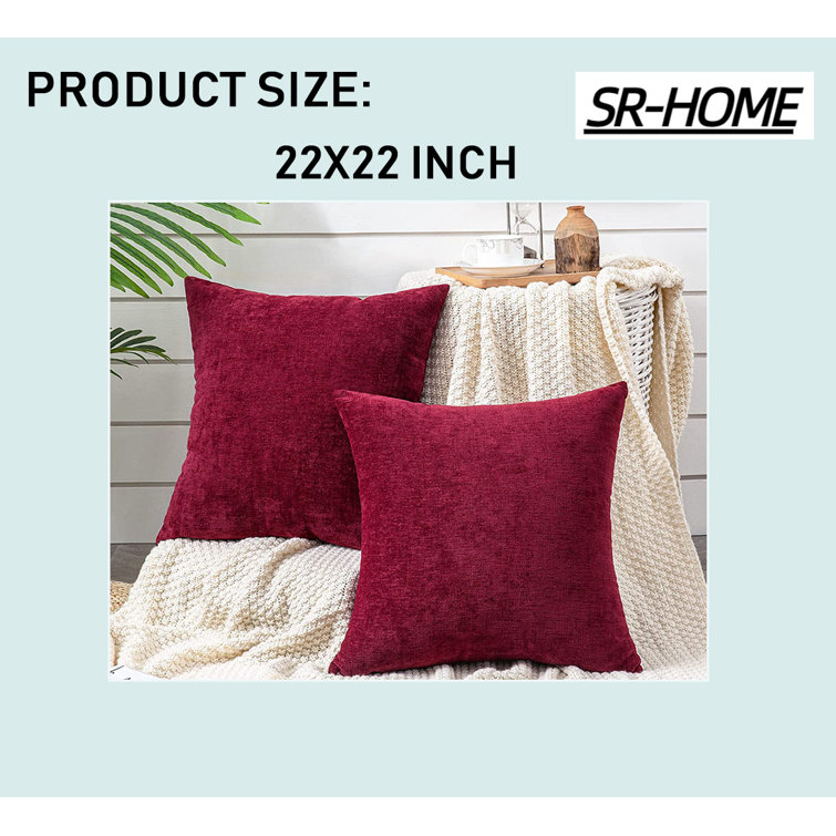 SR-HOME Set Of 2 Throw Pillow Covers , Chenille Throw Pillows