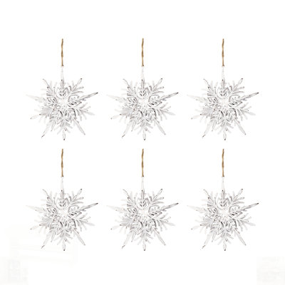Elegant Iron Snowflake Hanger With Decorative Hanging Balls, Set Of 6, Perfect For Festive Christmas Tree And Holiday Party Decorations