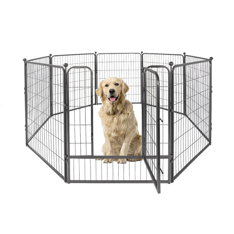 Parc pour chien 40 "H 40" en métal, 8 panneaux pour enclos d'exercice de 32 po de largeur avec portes, parc pour chiots pour l'intérieur et l'extérieur