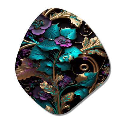 Alnesha - Floral Nebula Shape Asymmetric Metal Wall Art