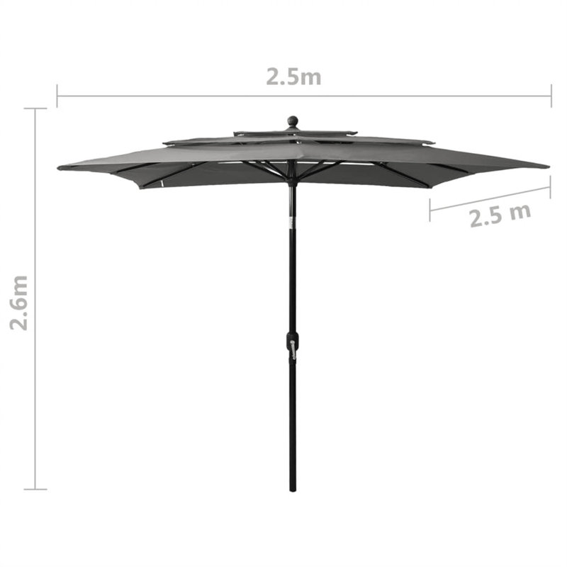 Lilyanna Market Parasol, Anthracite