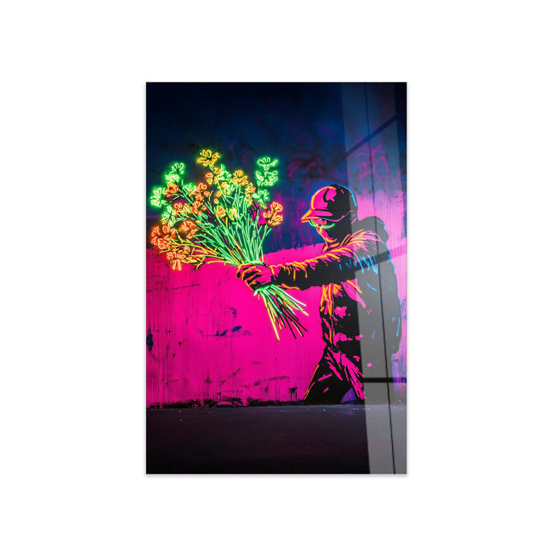 Peinture élégante en verre trempé, 11,8 x 15,7 pouces | 100% verre trempé, épaisseur: 0,16 pouce | Superbe décoration intérieure pour le salon, la chambre à coucher et le bureau | Durable et facile à nettoyer, art mural parfait