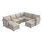 Canapé modulaire à 5 places avec ensemble de 2 repose-pieds de rangement Stedman, meubles de salon-124238761