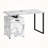 Pomme 1-Drawer White Finish Computer Desk With Black Metal Leg, 29.86" H X 47.06" W X 23.62" D