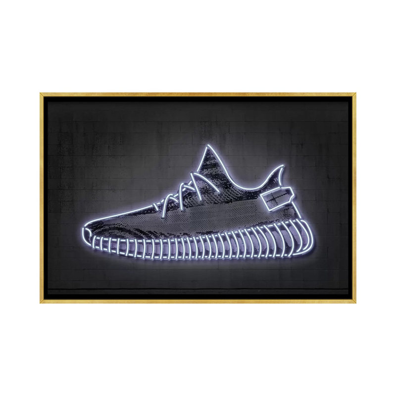 « Sneaker Y » par octave Mielu-impression d’art graphique, Pas de tapis, H 26 po x l 40 po x 1,5 po, Toile encadrée d'or
