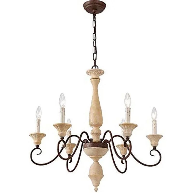 Lustre à 6 lumières de style bougie à DEL classique