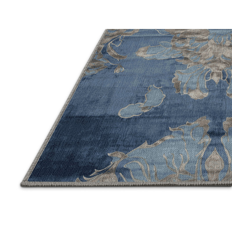 Tapis gris lavable à la machine, Rectangle 7 pi x 9 pi