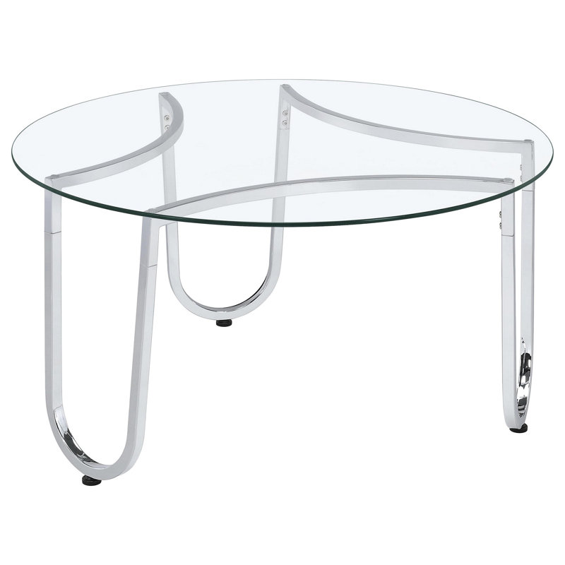 Dutton Chrome Round Glass Top Coffee Table