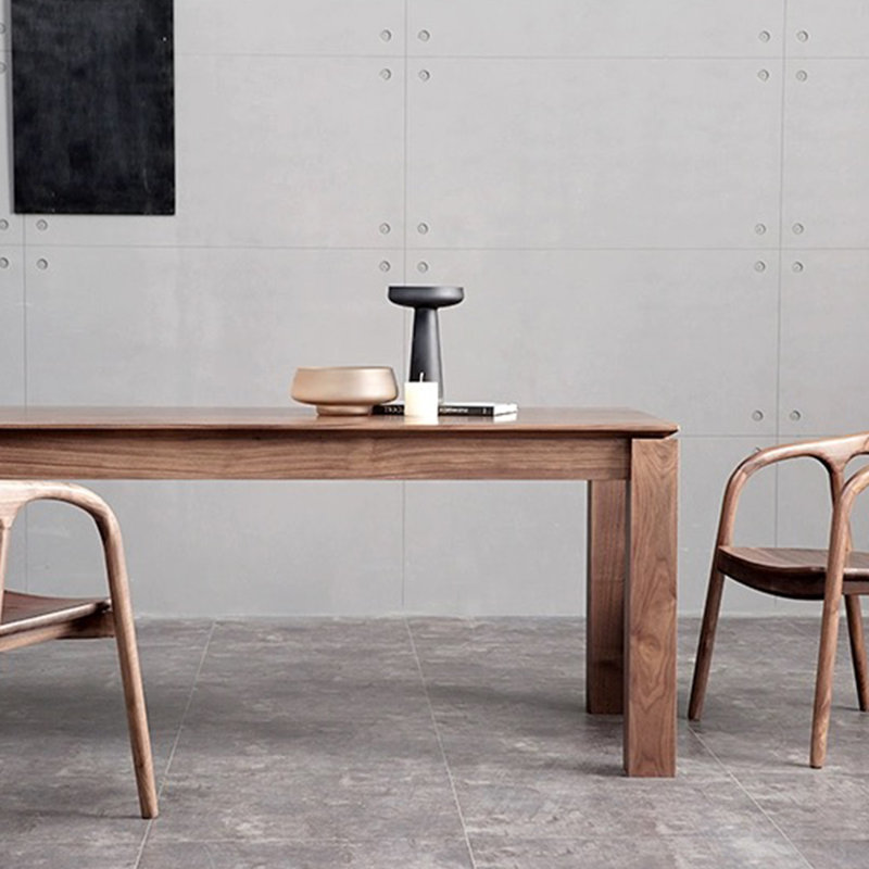 Table de salle à manger en noyer massif: robuste., H 29,53 po x L 55,12 po x l 27,56 po