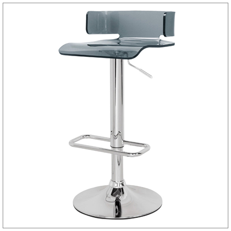 Tabouret pivotant gris et chrome