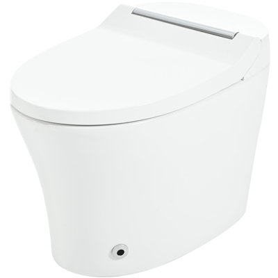 Smart Toilet With Auto Flush Function & Ceramic Construction Dual Option Long-Lasting
