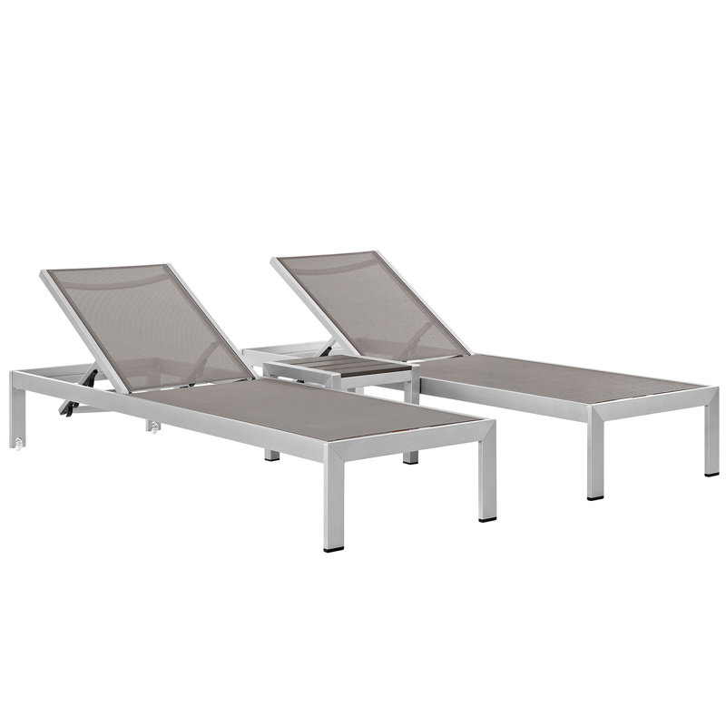 Shore Aluminum Outdoor Chaise, Gray