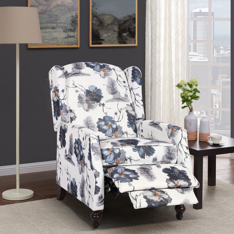 Fauteuil inclinable rembourré Damar, Polyester à 100 % polyester bleu foncé