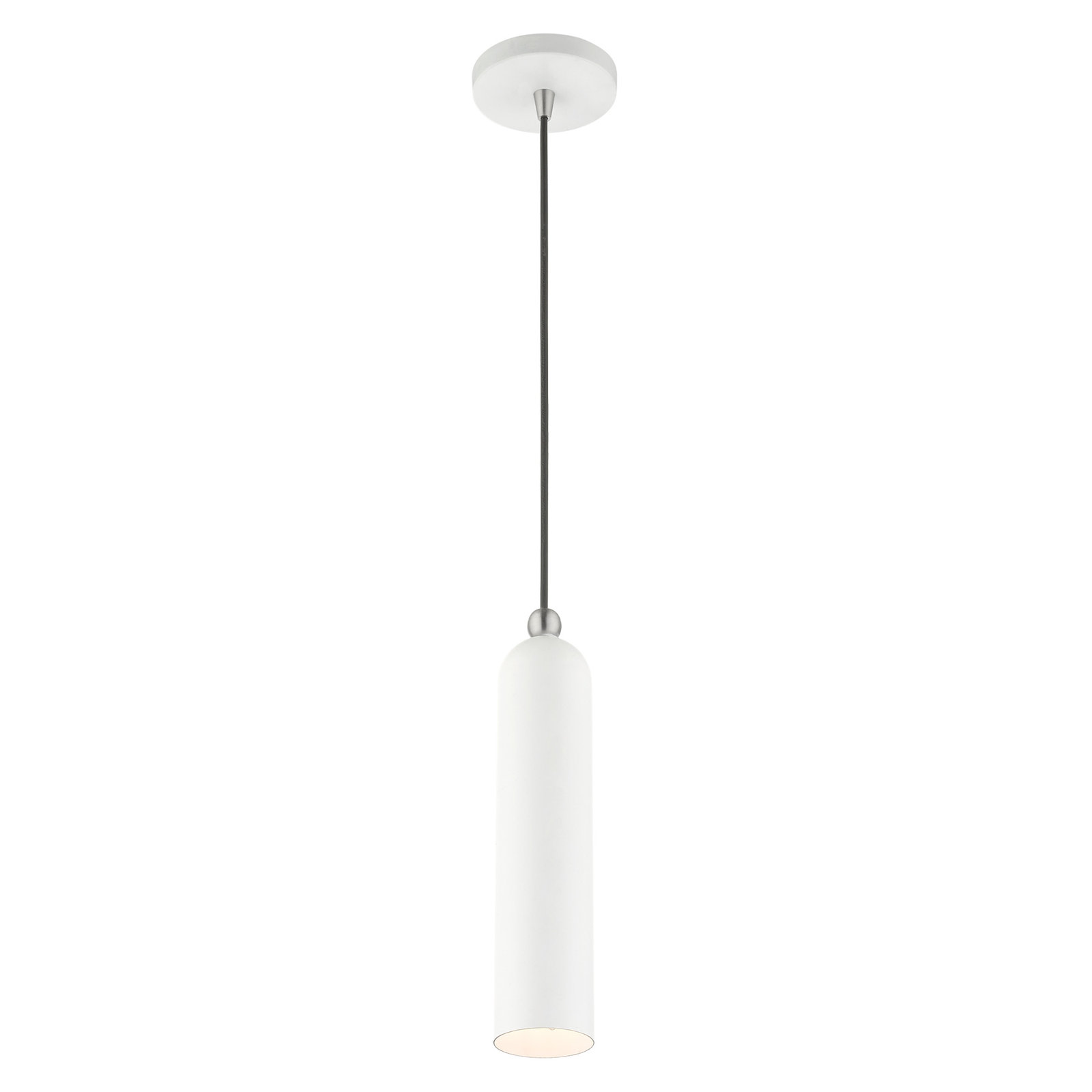 Hanne Dimmable Cylinder Single Light Pendant, White