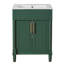 Meuble-lavabo de salle de bain d'une largeur de 24 po, lavabo en céramique intégré, armoire à 2 portes, solution d'espace pour tablettes moyennes et réglables, dimension gracieuse de la conception du lavabo, rangement, petits espaces,
