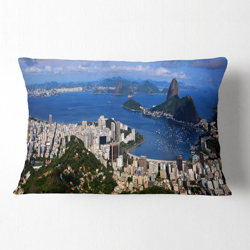 Coussin Rio, Orange / bleu / blanc