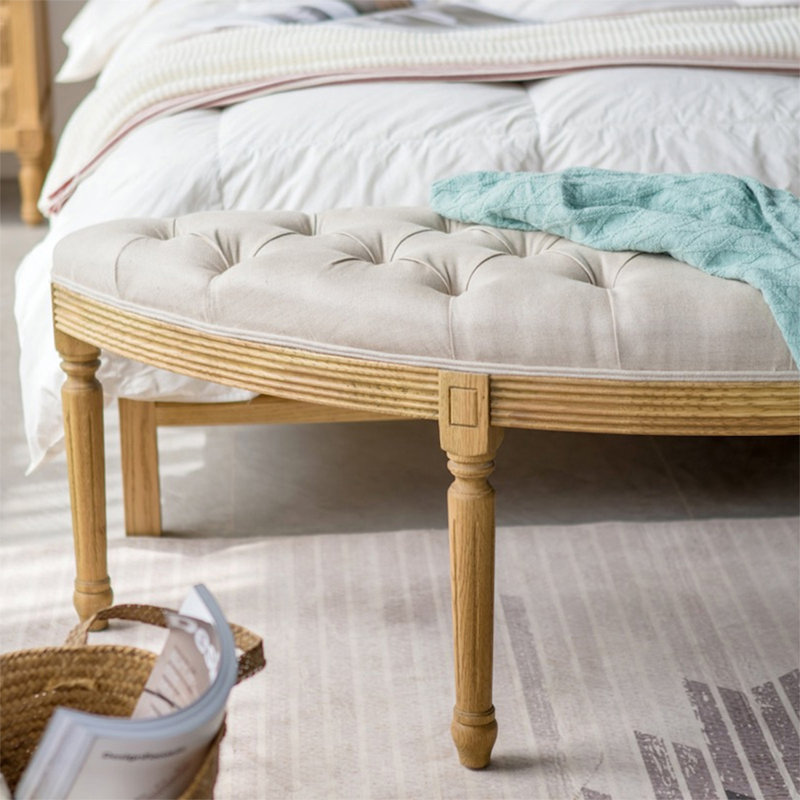 Banc rembourré beige