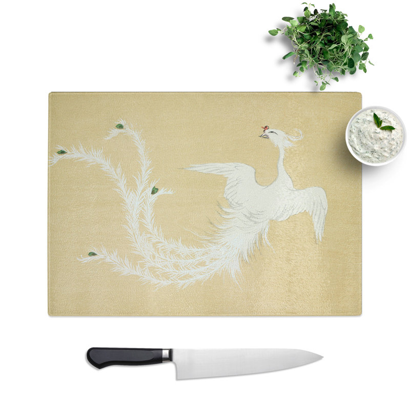 Flying Bird by Kamisaka Sekka Chopping Board, 0.4cm H x 28.5cm W x 39cm L