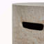 Table d'appoint d'extérieur / d'intérieur en béton léger avec poignées latérales, finition travertin