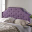 Tête de lit moderne capitonnée en tissu doux, taille grand pour le style de chambre à coucher, design contemporain rembourré avec garniture cloutée
