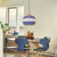 Luminaire suspendu en rotin bleu Boho pour cuisine Dinin-1414954375
