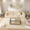 Table basse moderne pour chambre à coucher et salon, plateau en panneau de fibres à densité moyenne en bois trempé et bois naturel, table basse de style industriel