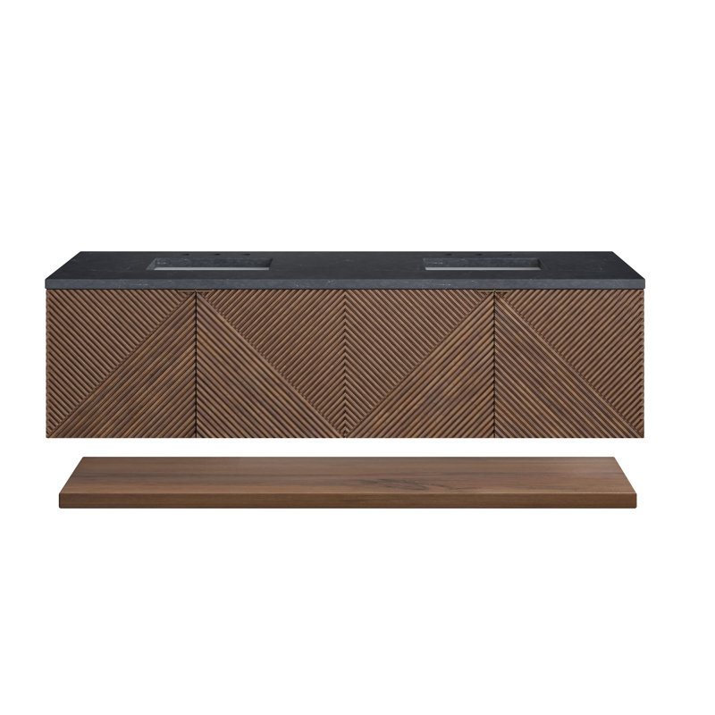 Marcello 72'' W Double Vanity, Charcoal Soapstone, 8" Widespread